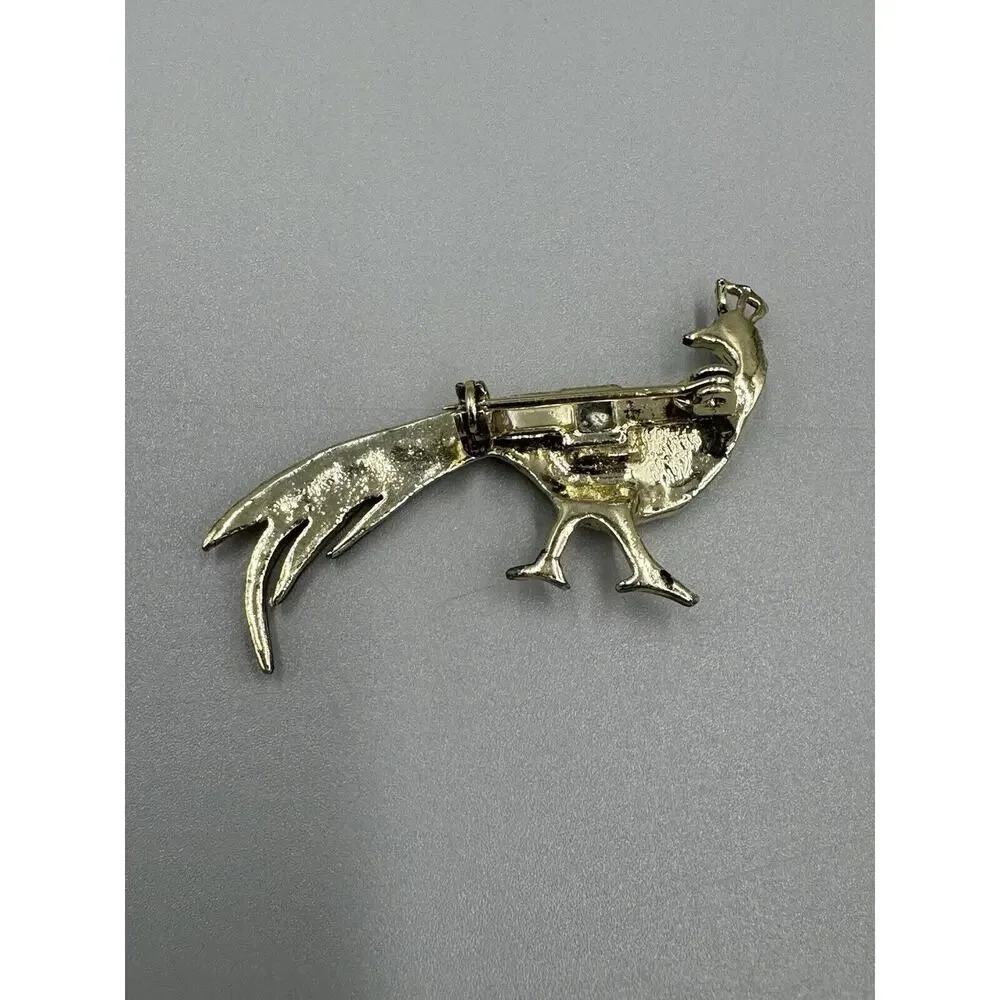 Vintage Multicolored Peacock Bird‎ Lapel Pin Brooch